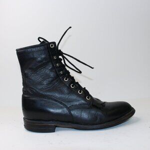 Justin Black Leather Ankle Lace Kiltie Roper Western Boots (7.5 US)